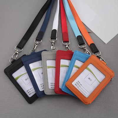New Portable Zipper Bag Card Case Card Badge Holder Coin Purse Card Bag