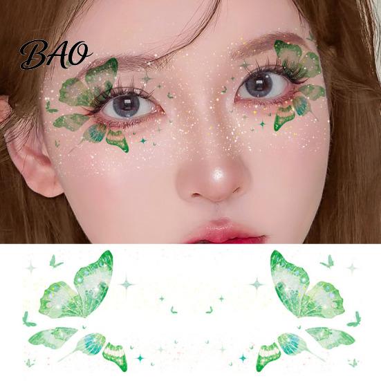 Butterfly Face Stickers Glitter Stickers, Waterproof Temporary Tattoos for Festival Party Stage Water Transfer Decals Makeup, Easy Application