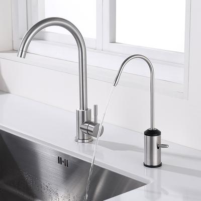 Oțel Inoxidabil 304 1/4" Robinet Filtrant de Bucătărie Robinet pentru Băut Direct Sistem de Filtrare a Apei Potabile cu Osmosis Robinet pentru Chiuvetă Negru/Gri