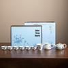 Exquisite 10-Piece Honeycomb Ceramic Kung Fu Tea Set with Teapot, Gaiwan, and Cups In a Gift Box.