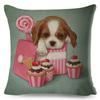 Cute Cartoon Dog Pillowcase Linen Decorative Pillowcase Office Home Sofa Decorative Cushion Cover 45*45Cm