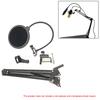 NB35 Microphone Suspension Boom Scissor Arm Stand with Mic Clip Holder Filter Windscreen Mask Shield with Stand Clip Kit
