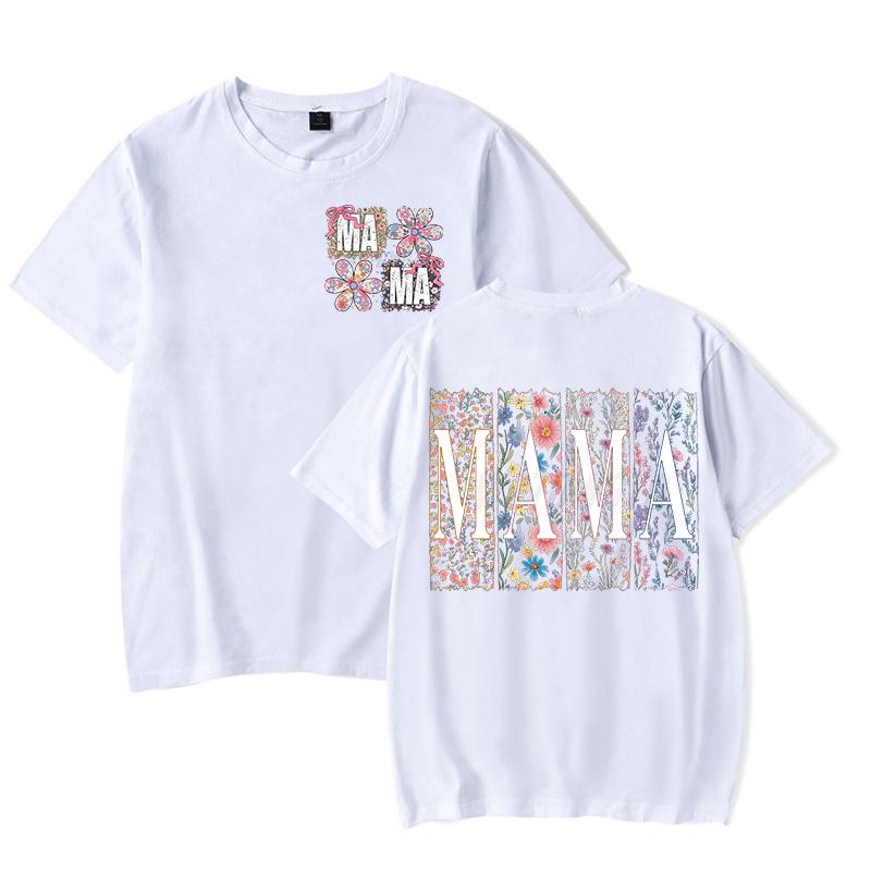 Happy Mother's Day Short Sleeve T-Shirt Vintage Boho Flower Summer Clothes Mama Floral Retro Casual Tops Gift for Mama T Shirts