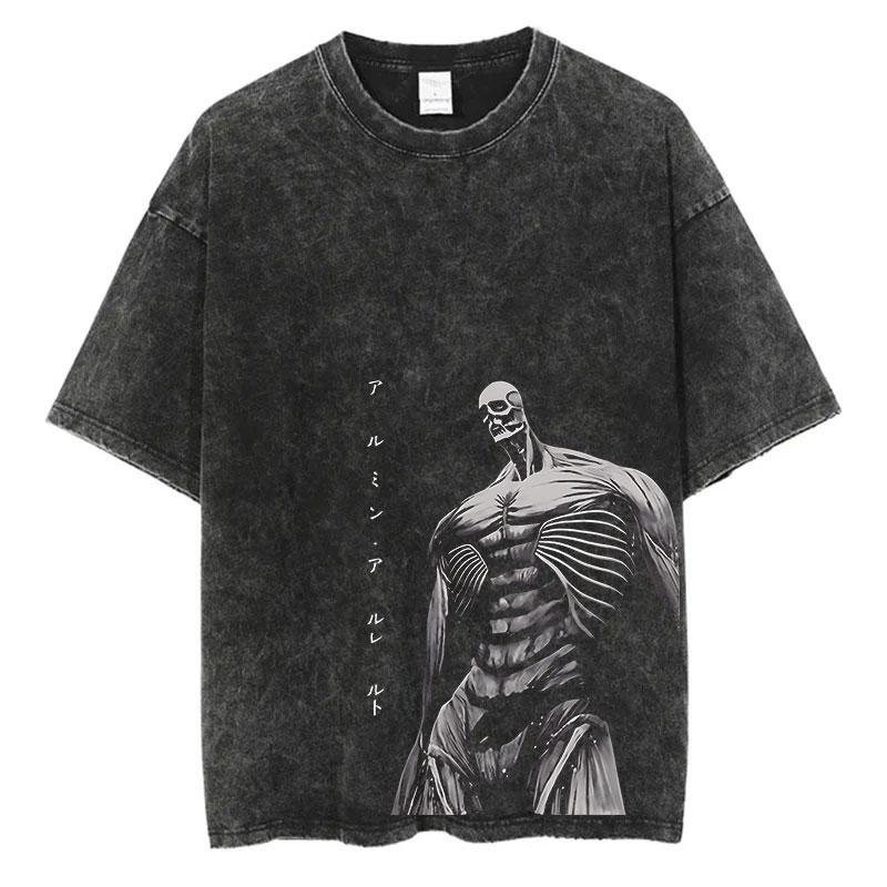 2025 Anime Attack on Titan Trička Vintage Prané Tričko Harajuku Oversize Bavlněné Tričko Bavlna Móda Streetwear Unisex Top