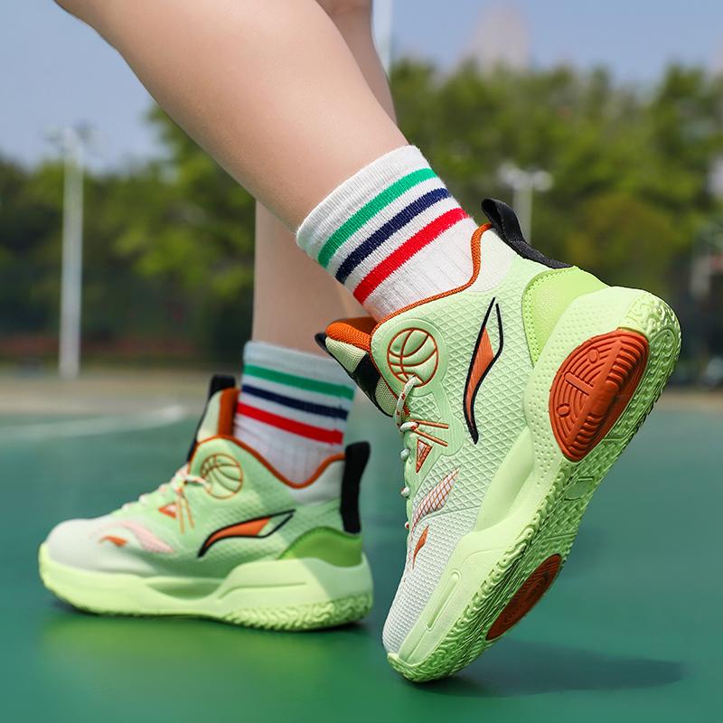 Herbst / Winter Kinder Basketballschuhe Mesh Atmungsaktiv Basketballschuhe für Mittlere und Große Kinder, Schnür-Sportschuhe
