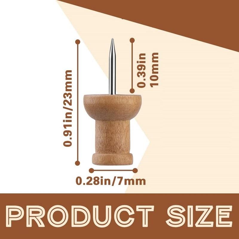 Wooden Pushpin with Storage Box Decorative Pushpin Wooden Pushpin Is Used for Decoration of Billboard Process Items
