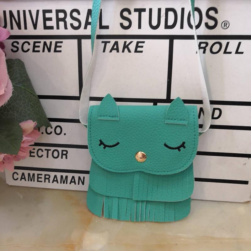 Geantă Mesager Adorabilă Drăguță cu Ciucuri de Pisică Pentru Fete Cu Portofele Mici de Monede și Portofel