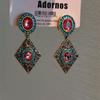 Pendientes de Carrillón de Viento de Perla y Cristal de Aguja Plateada Vintage