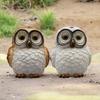 Solar Owl Garden Statue Solar Powered LED Night Lights Resin Animal Decor for Yard Patio Weatherproof Outdoor Ornament