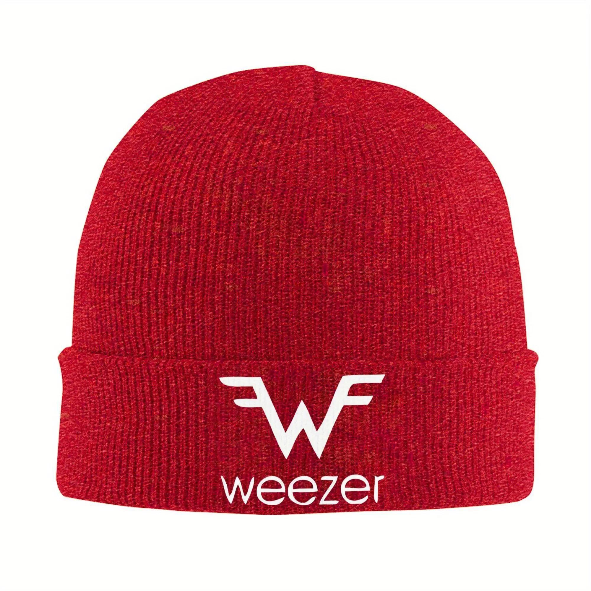 

New Weezer Band Rock Music Knitted Hat Beanie Winter Hats Warm Acrylic Street Cap For Unisex Women Gifts