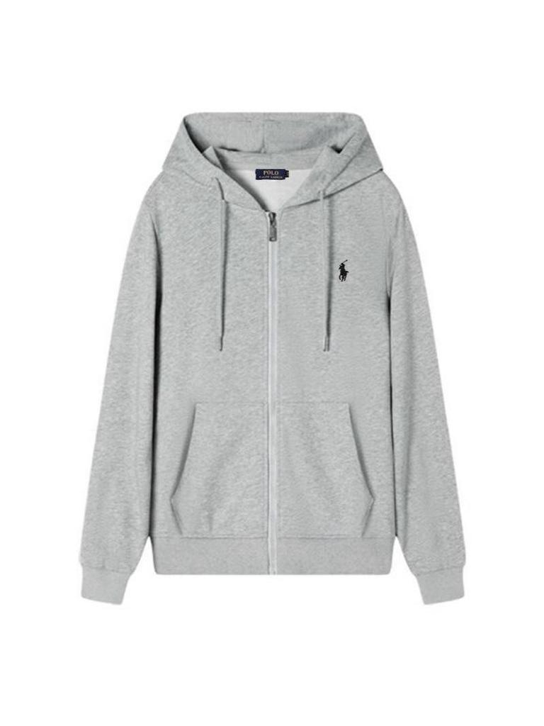 Herren-Kreuzstich Kleines Pferd Polo-Strickjacke Hoodie - Frühling/Herbst Freizeitjacke mit Kapuze