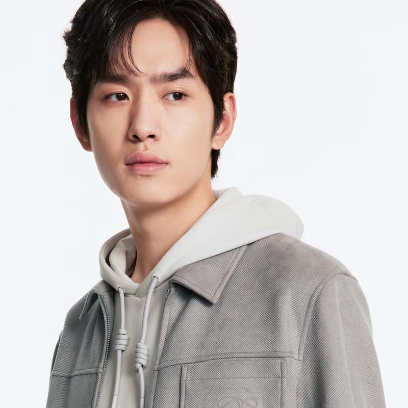 JOEONE Men's Suede-Effect Slim Fit Jacket