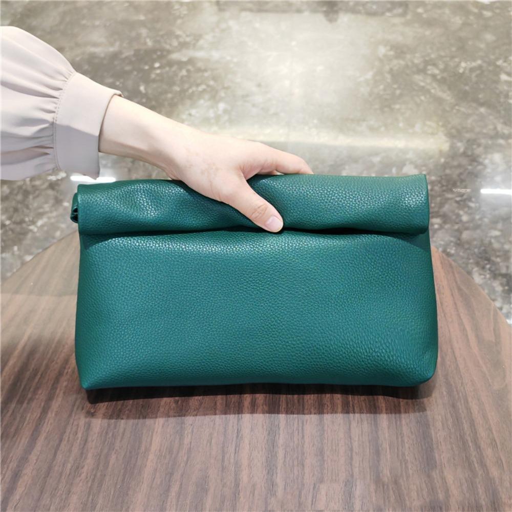 Large Capacity Clutch Bag Zipper Banquet Bag Elegant PU Handbag Work