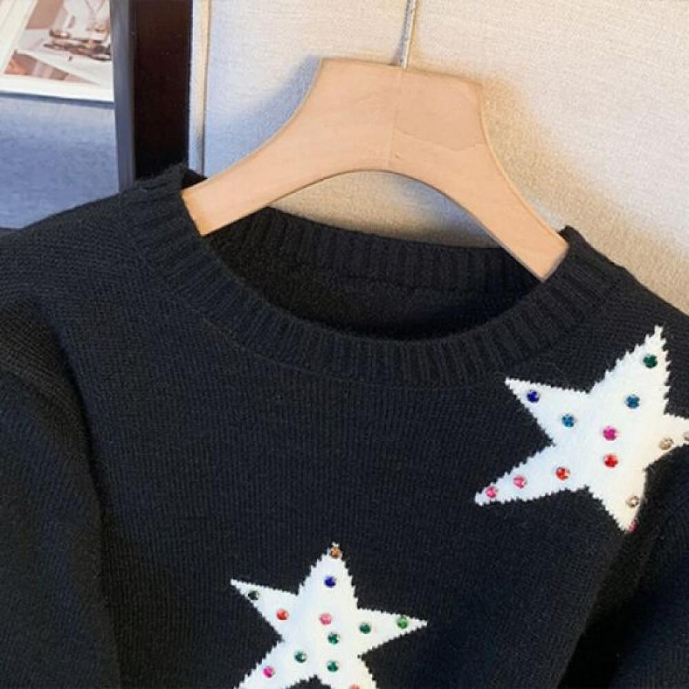 Navava Nk2587 Star Bead Long Sleeve Knit
