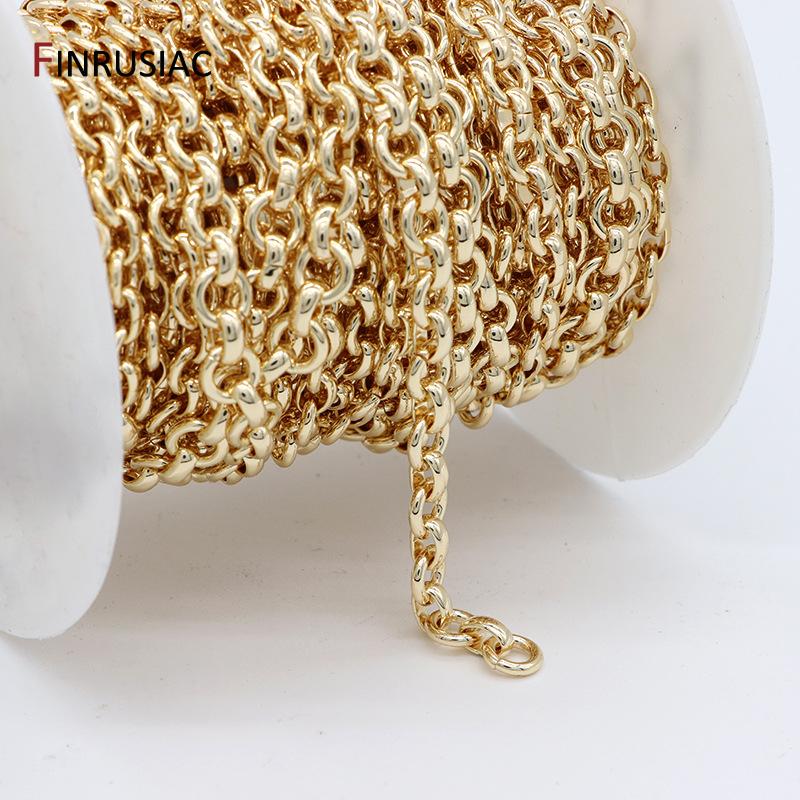 14K Gold Plated Brass Thick Large Heavy Chains For Jewelry Making Supplies,DIY Necklace Bracelet Jewelry Chain Finding