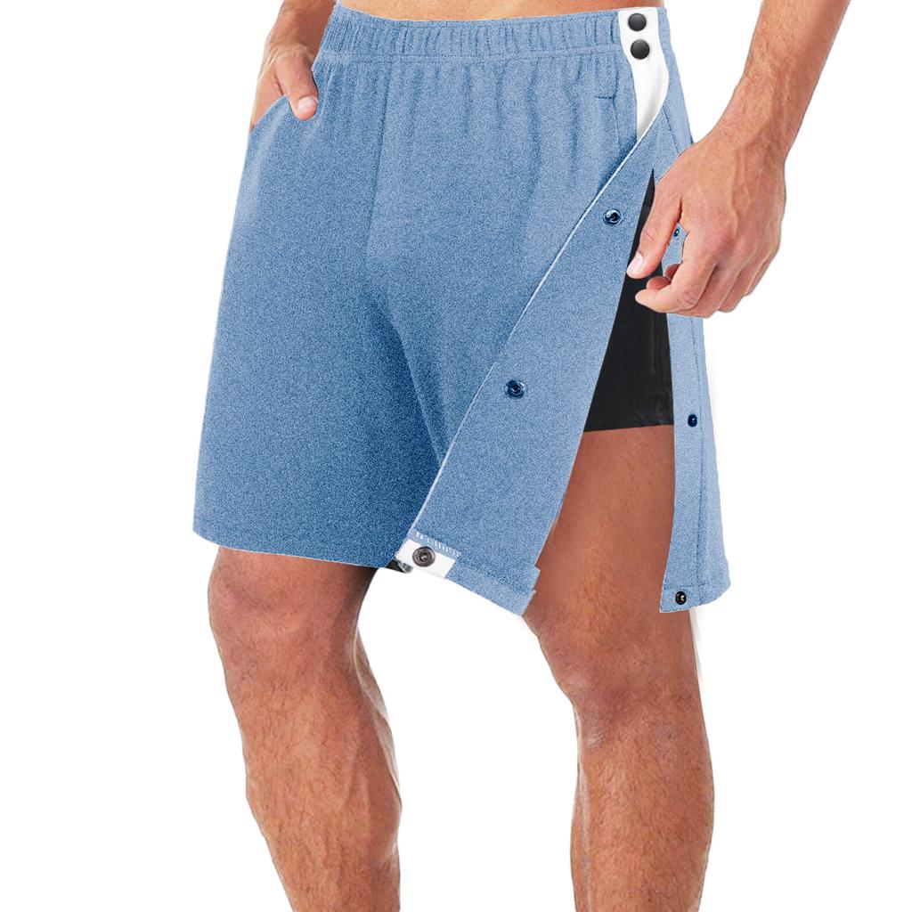 Men's Button Fly Shorts, Trendy Loose Casual Sports Shorts