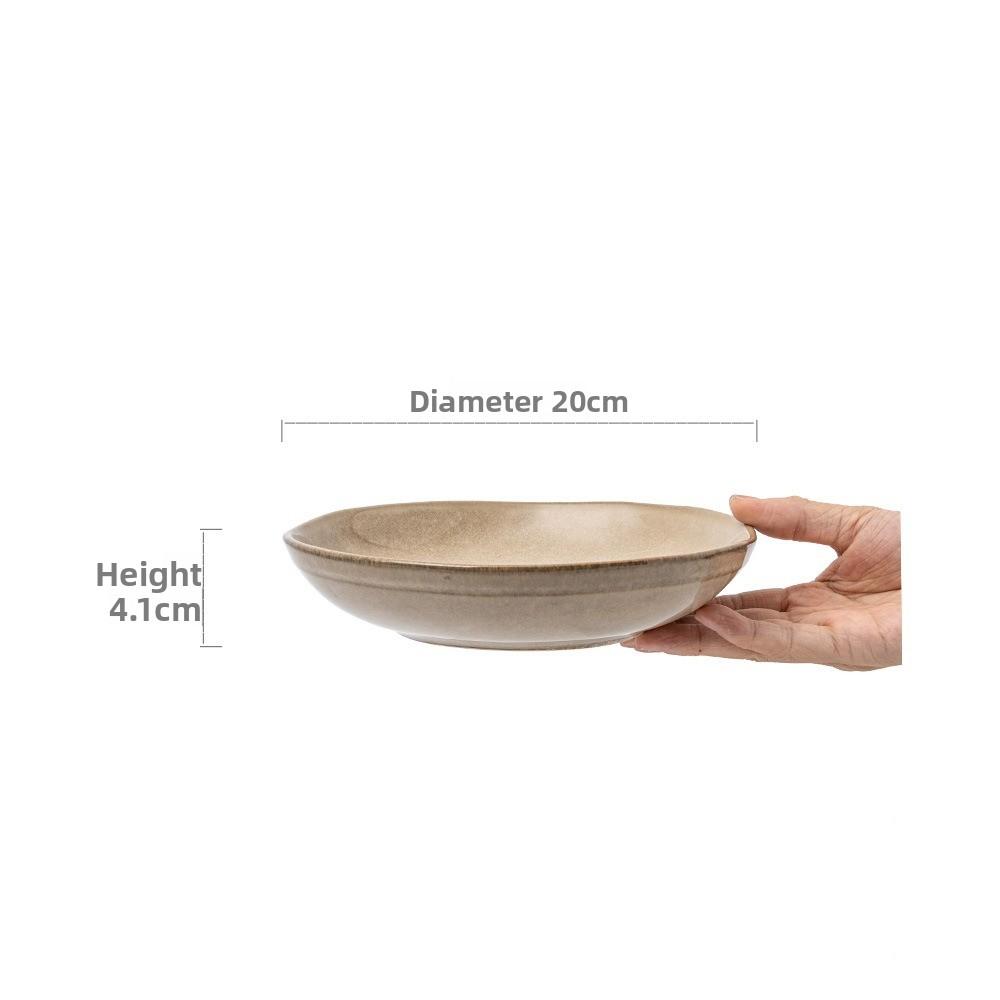 1 Stück Retro Runde Salat Nudel Schüssel Japanischer Stil Keramik Material Gute Qualität Suppenschüssel Geschirrset Haushaltswaren