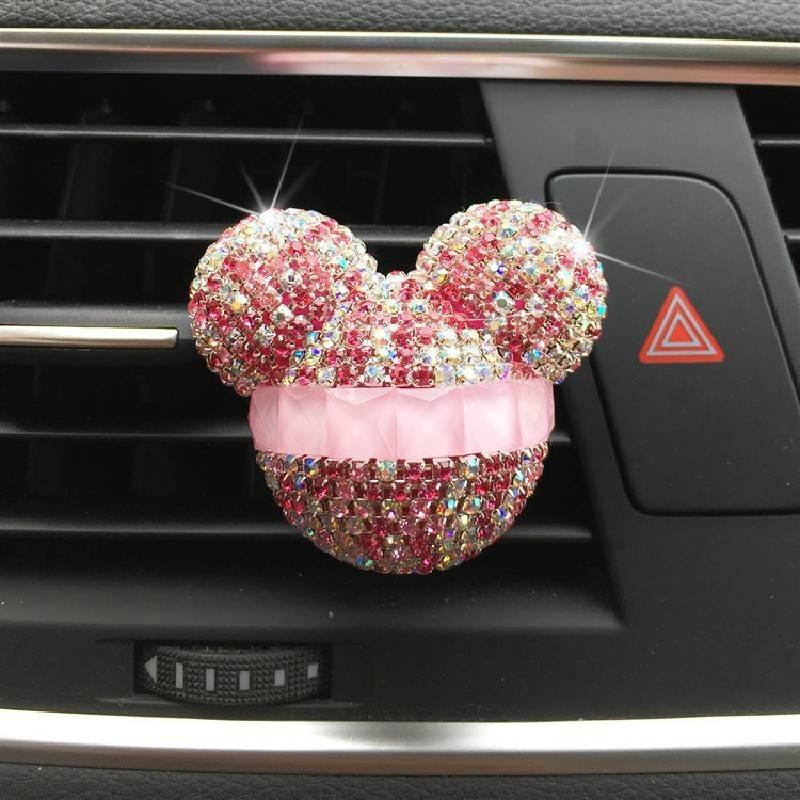 Car Perfume Mouse Air Conditioner Mouthpiece Fashion Classic Rhinestones