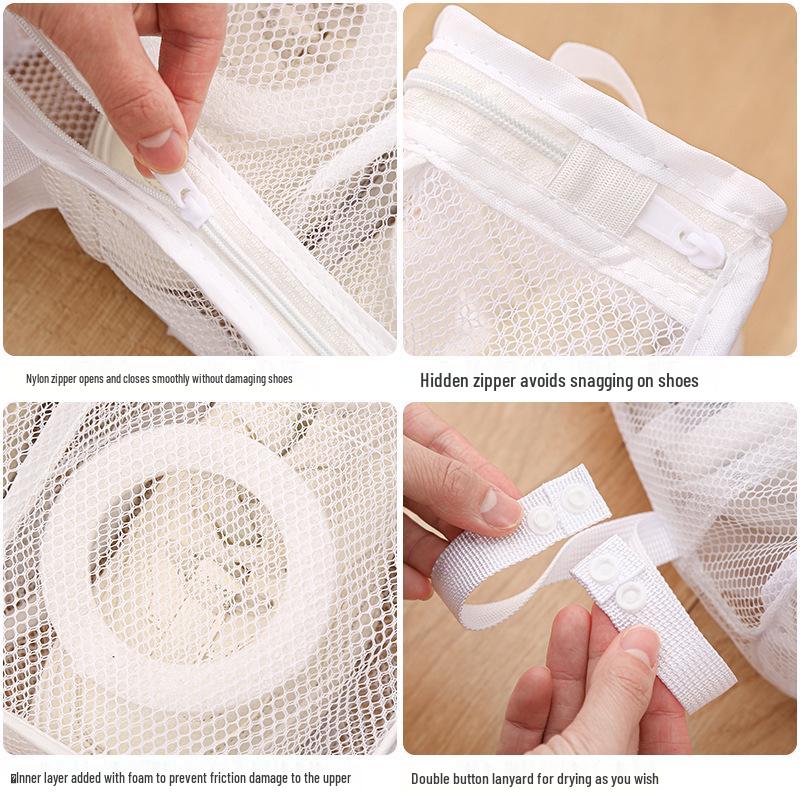 Schuhschutz Wasch- & Trocken-Netzbeutel – Anti-Verformungs-Wasch- und Aufhängelösung