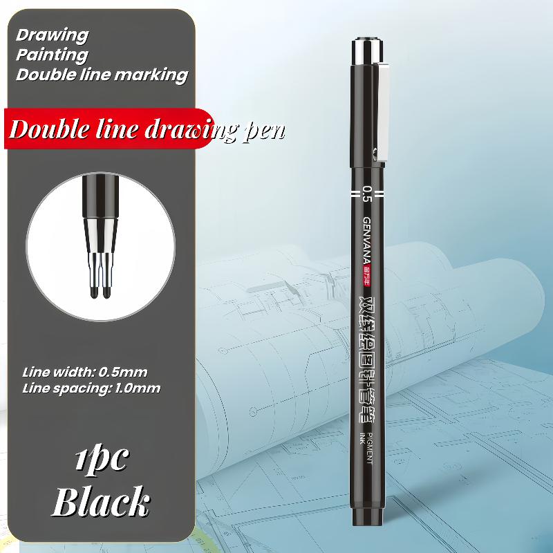 

Double-Line Gel Pen - Exquisite Pen Clip,Must-Have Product for Architectural Designer Examination Drawing,Note-Taking & Painting black