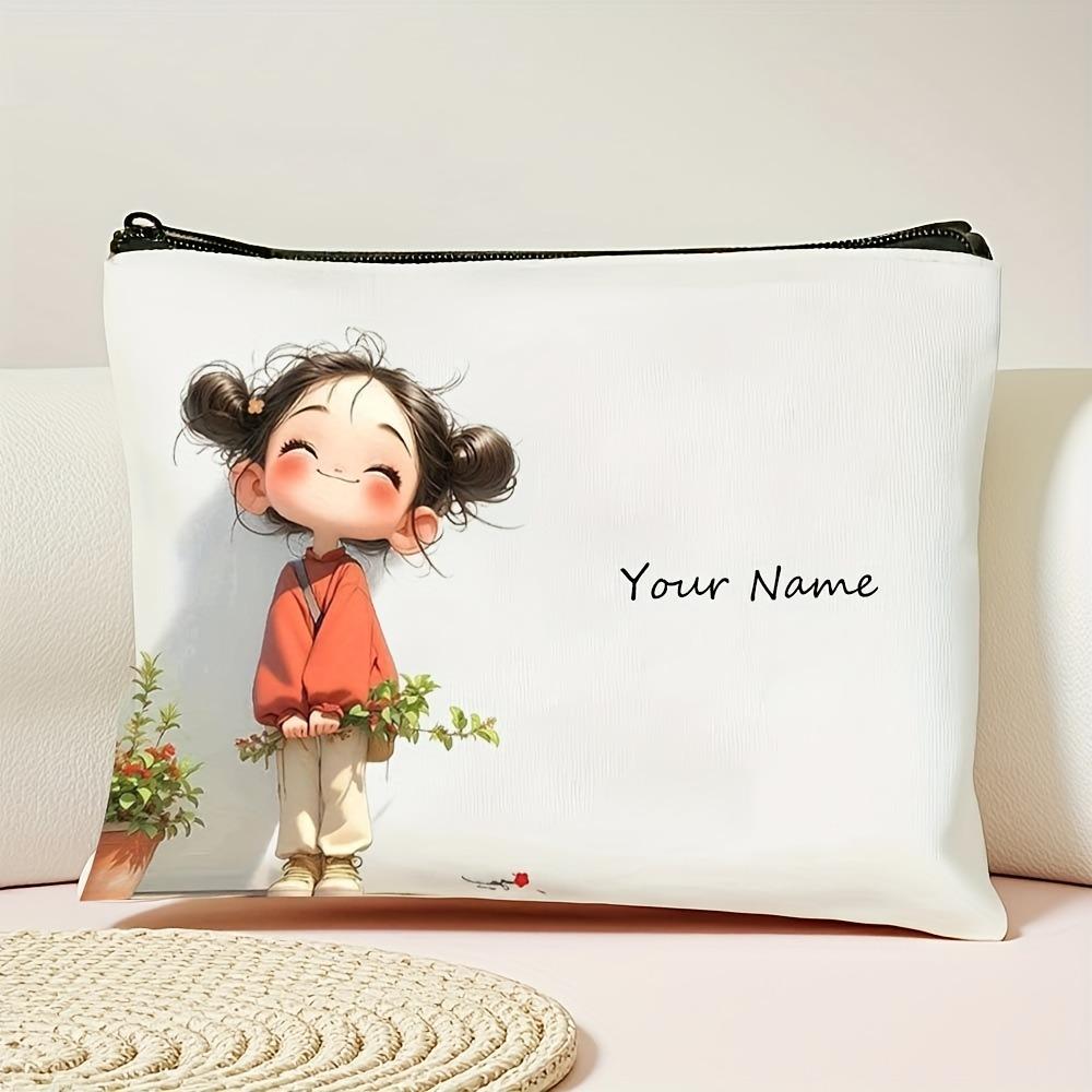 Chic Custom Unique Vintage Cute Floral Makeup Bags for Girls Cosmetic Pouch Toiletry Bag Pencil Case Travel Storage