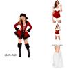 Festive Women's Xmas Dress Red Santa Outfit Off-shoulder Tube Top Cosplay