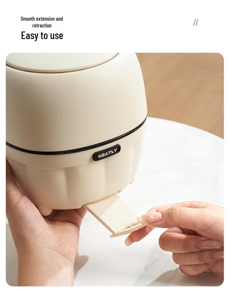 Press-Type Desktop Trash Can with Lid for Office, Living Room, Study, Coffee Table - Creative Storage Solution