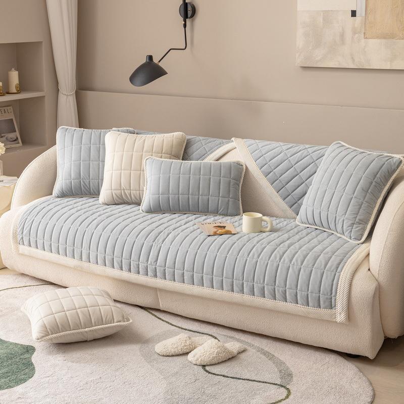 

Утолщенная плюшевая подушка для дивана для гостиной, нескользящий чехол для дивана, кристаллический бархатный плед, коврик для дивана, зимний теплый L-образный чехол для дивана 70x70cm 1pc A