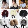New Warm Fur Collar Scarf Soft Fluffy Women Scarves Faux Fur Bow Ribbon Neck Wrap for Fall Winter