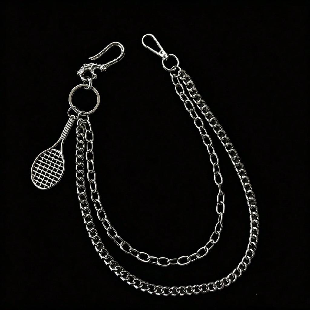 European and American Exaggerated Metal Chain Waist Chain Punk Feather Pendant Men's and Women's Pants Chain Pendant