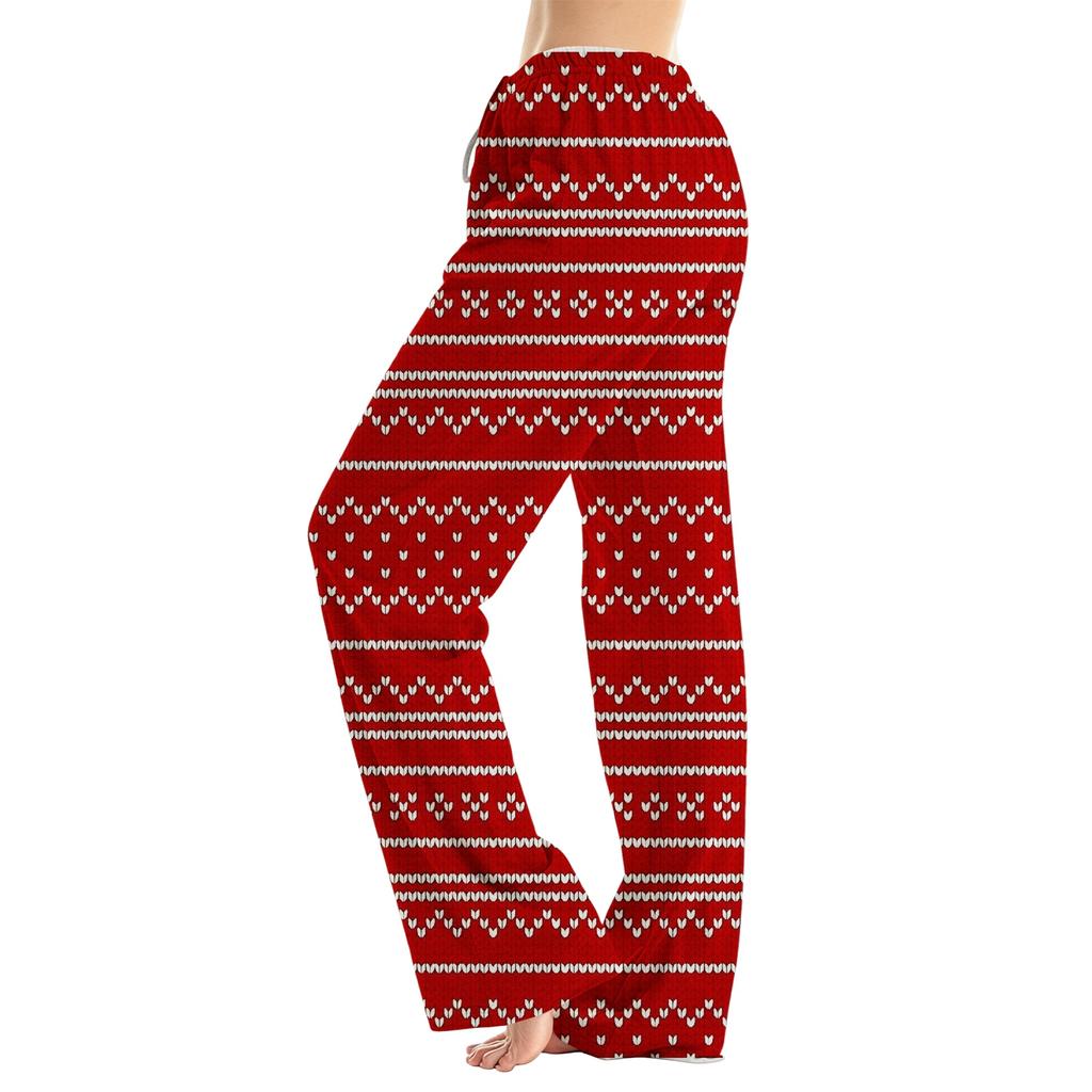 Women's Christmas Print Loose Fit Pajama Pants for Sleep and Home Relaxation