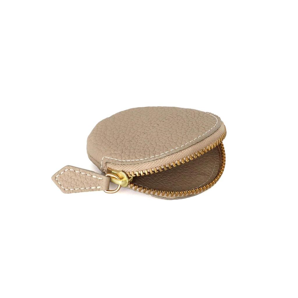 BONAVENTURA Bonaventura Round Coin Case Shrink Leather Italian Leather Genuine Leather Present Gift [Greige] BCCT3-GG