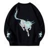 Kirin Printed Hoodie Men's Chinese Style Loose Trendy Large Size Sweatshirt Men's Round Neck Youth Hoodies