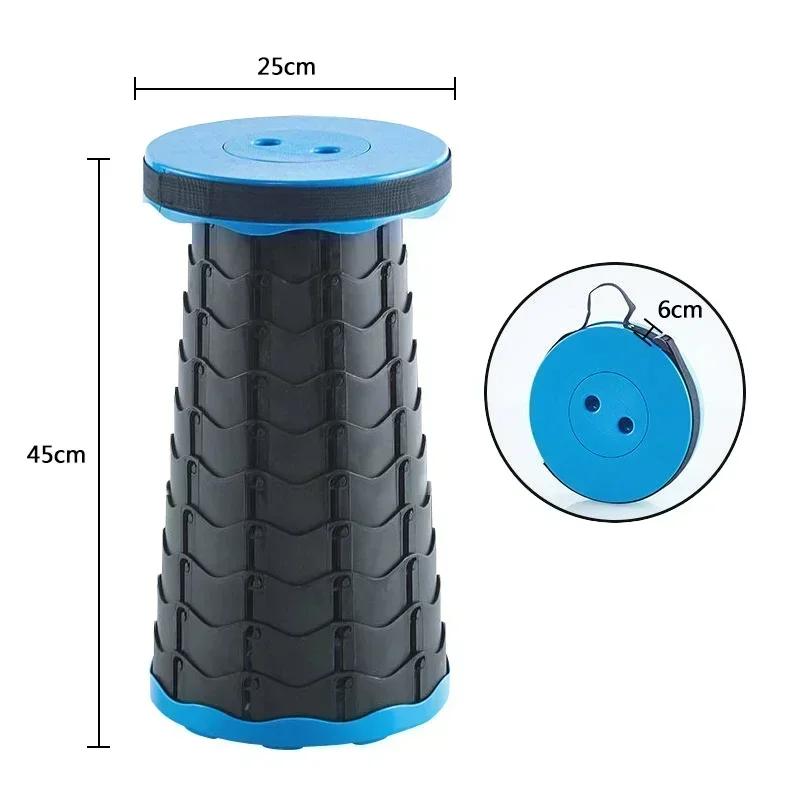 2025 Portable Folding Telescopic Stool Lightweight Plastic Subway Queuing Chair And Outdoor Camping Fishing With Carry Bag