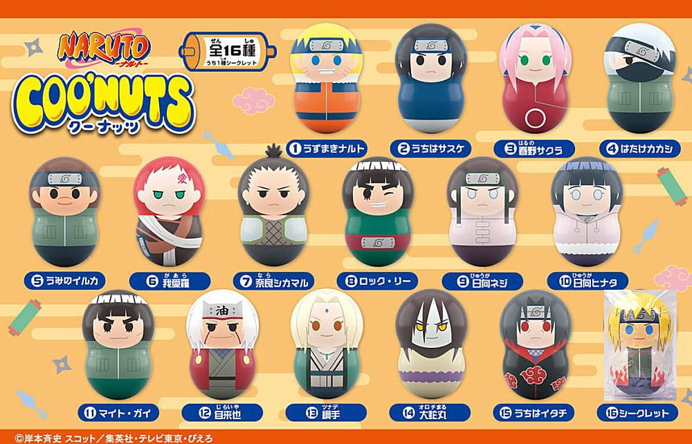 Coonuts NARUTO Types Set Sold As a [16 (full Complete)] Not Box.