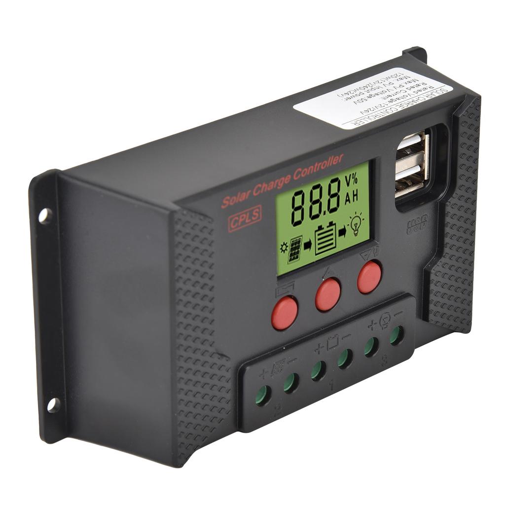 40A Solar Panel Charge Controller Portable 12V 24V PWM Auto Battery Charging Regulator