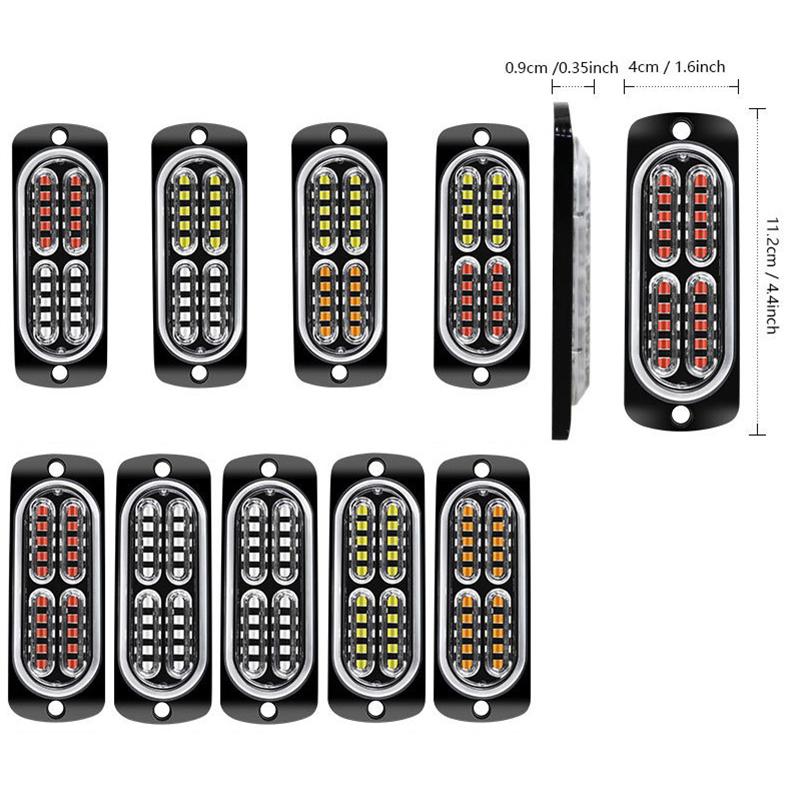 Universal 20Led Dc12-24V Warning Lights Beacon Emergency Hazard Marker Grille Lamp Bar Tow Truck Trailer Flashing Strobe Lamp