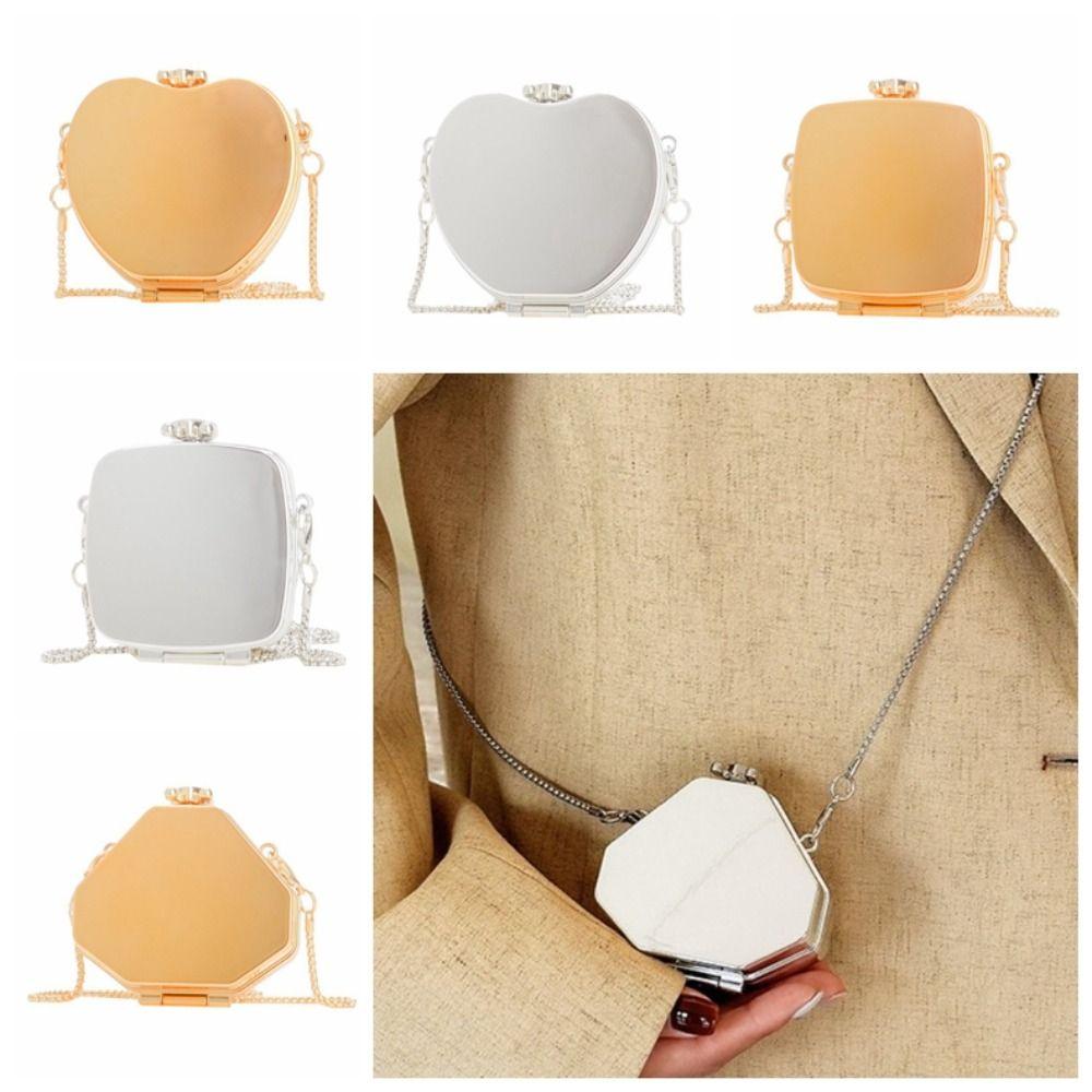 

Mini Acrylic Box Bag Coin Purse Lipstick Makeup Bag Elegant Evening Banquet Bag Girl Style C Silver