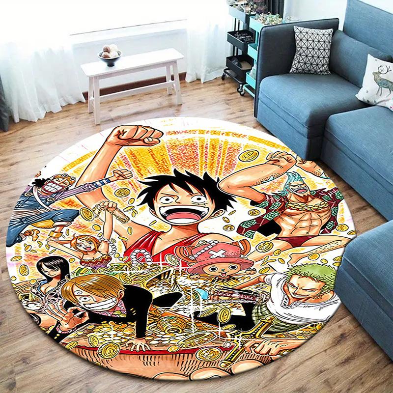 One Piece Monkey D Luffy Round Area Rug Carpet Rug For Living Room Bedroom Sofa Playroom Decor Nonslip Floor Mat