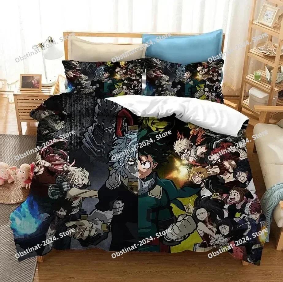 Anime 3D My Hero Academia Shoto Todoroki Bedding Set Printed Single Comforter Duvet Cover Pillow Case 3 Pieces Kids Adult Size