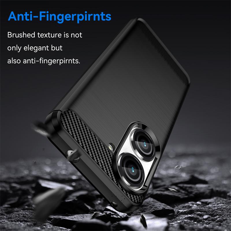 For Asus Zenfone 10 Case Anti-knock Silicone Carbon Fiber Back Cover For Asus Zenfone 10 Case For Asus Zenfone 10 Case 5.92 Inch
