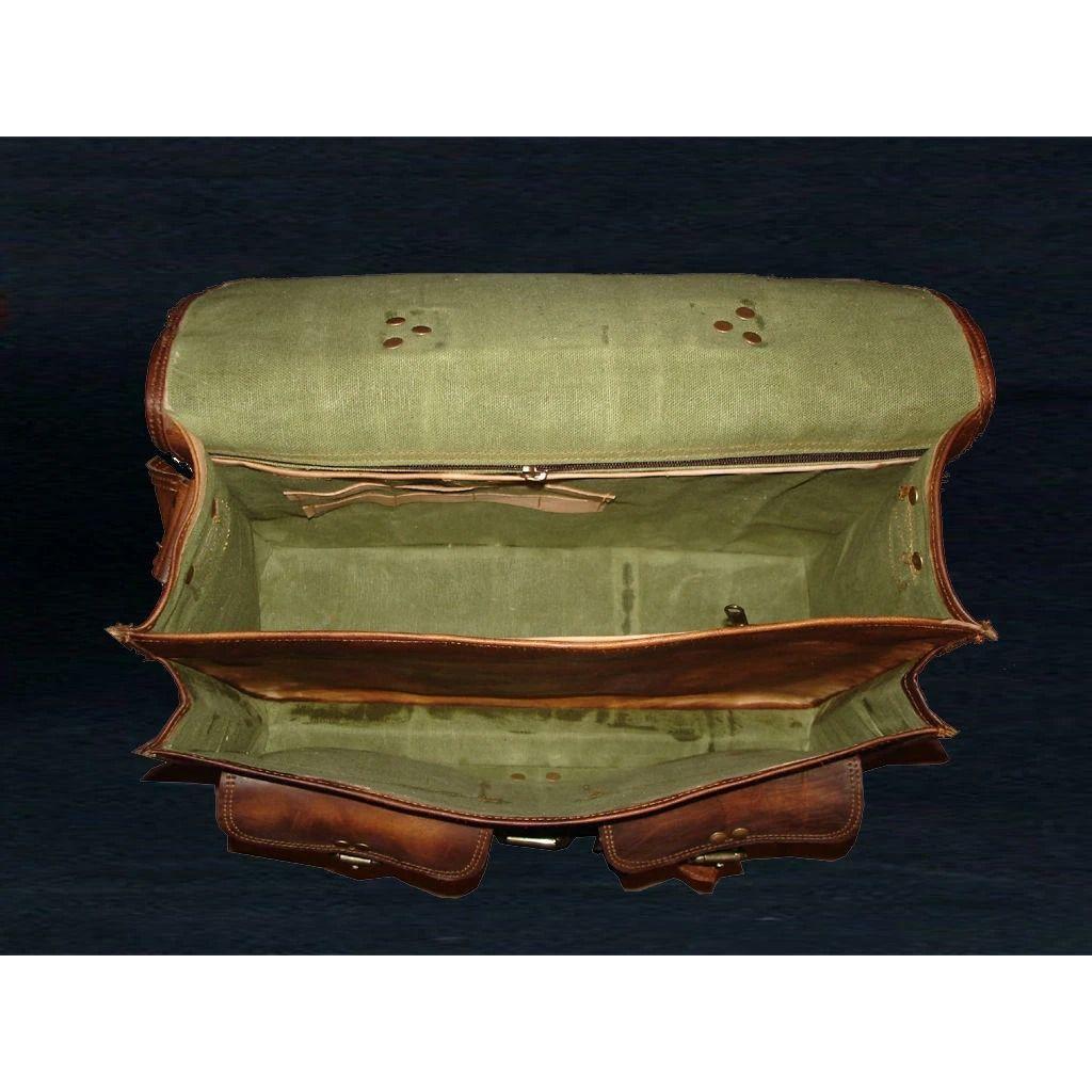 Men's Genuine Vintage Leather Messenger Bag Shoulder Laptop Bag Briefcase