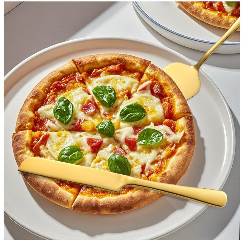 2PCS Stainless Steel Pizza Knife Wedding Birthday Potluck Cake Knife Shovel Baking Set Cut Toast Serrated Bread Knife