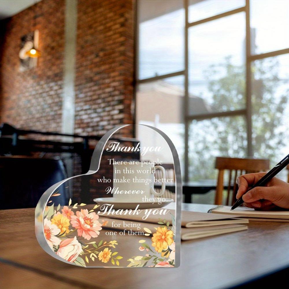 Tack Akrylhjärta - Inspirerande Uppskattningsgåva för Professionella & Mentorer