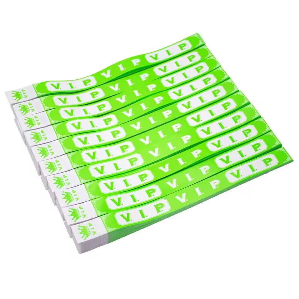 100pcs Neon Glow VIP Wristbands  for Events VIP Synthetic Paper Wristbands VIP Bracelet for Clubs Parks Concerts and Festivals