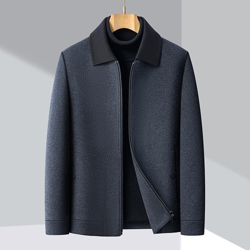 

High-End Men s Wool Jacket: Luxury Spring/Autumn Casual Coat for Middle-Aged and Elderly XX-Large (195) темно-сірий