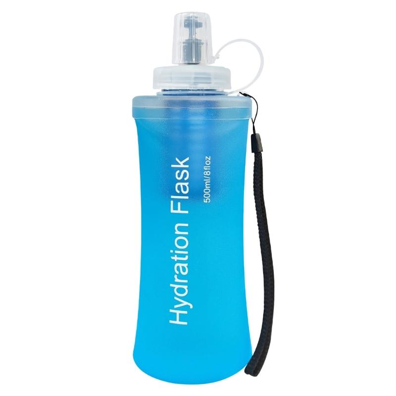 Folding Outdoor Water Bottle With Builted In Filter Light Weight Portable Water Bottle For Hiking Camping And Sports