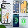L-Cutting-Fabric Charlie and Lola Cartoon Phone Case For iPhone 14,16,15,13,17,12,Plus,Pro,Max Magnetic For Magsafe Frosted Cove