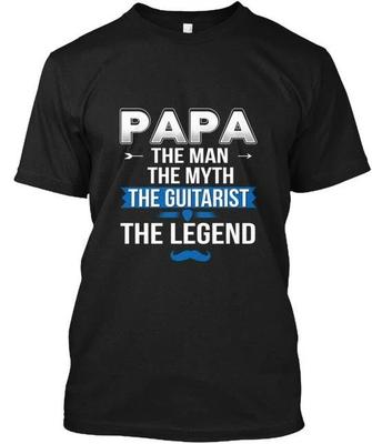 Akustikgitarre Papa Legende Der Mann Mythos Gitarrist T-Shirt Hergestellt in den USA S bis 5XL