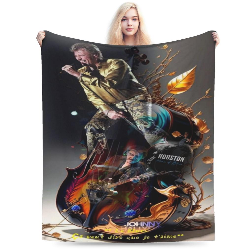 Comfortable Johnny Hallyday rock legend Blanket Accessories Room Decorative Blanket Throw Ultra-Soft Flannel for Couch